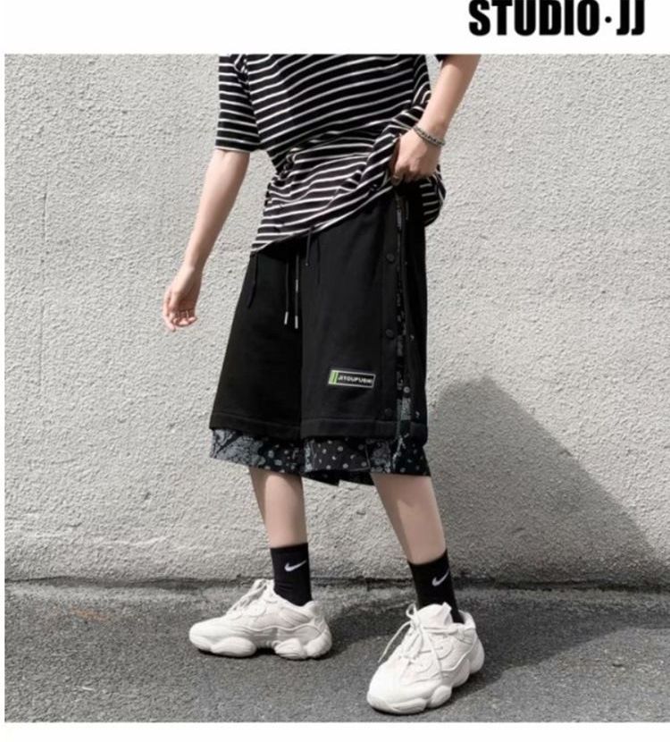 DuckleBeam - Hoge taille bedrukte shorts met knoopjes
