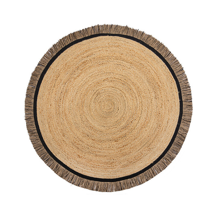 Rond jute vloerkleed - Kahano Naturel/Zwart