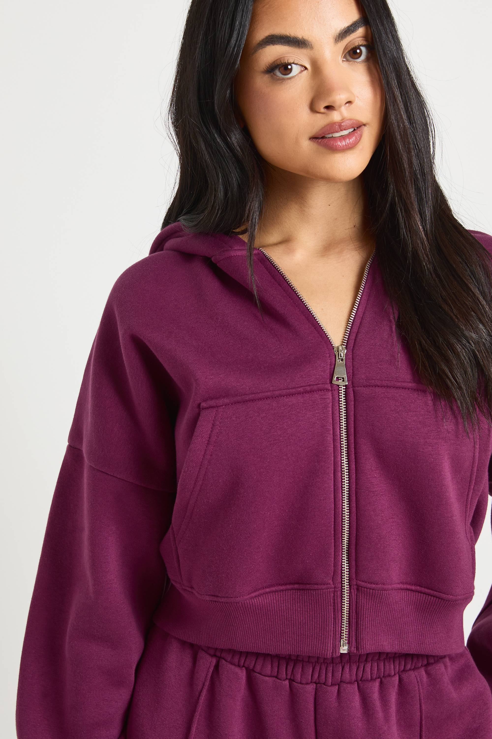 boohoo Sweat à Casynthétiqueche Oversize Zippé à Manches Bouffantes et Coupe Boxy