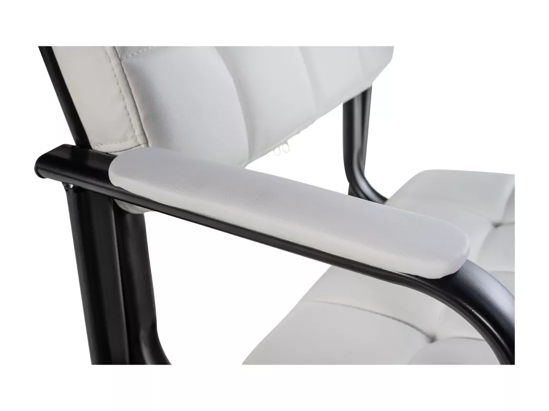 Chaise gondole - Similicuir & Métal noir mat - Blanc - Canada B