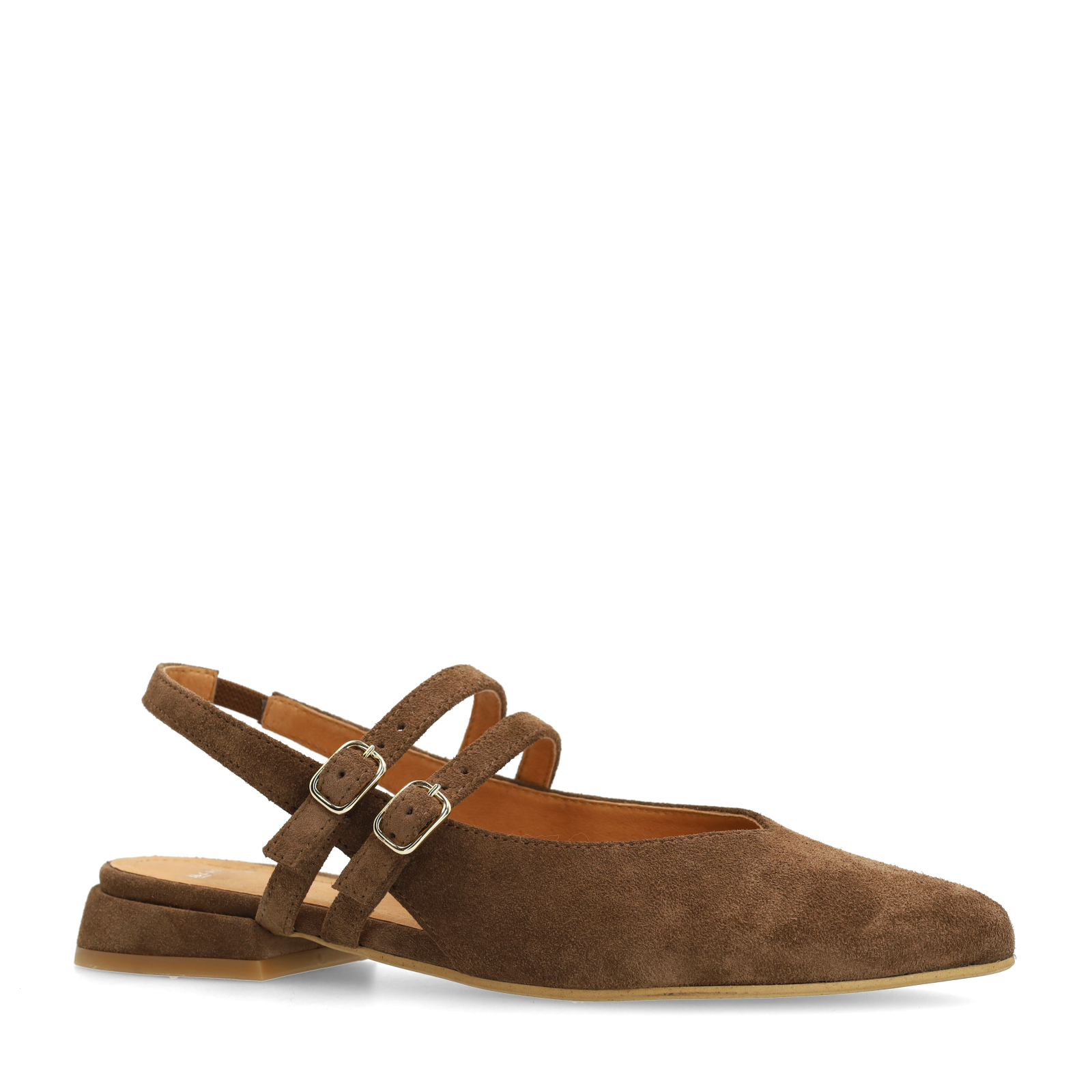 Bruine suède slingbacks
