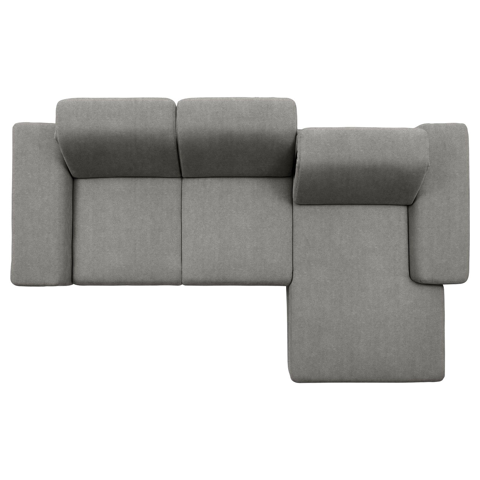 polsterpower Boxspringsofa - Belle silver - Basismodell - Recamiere rechts