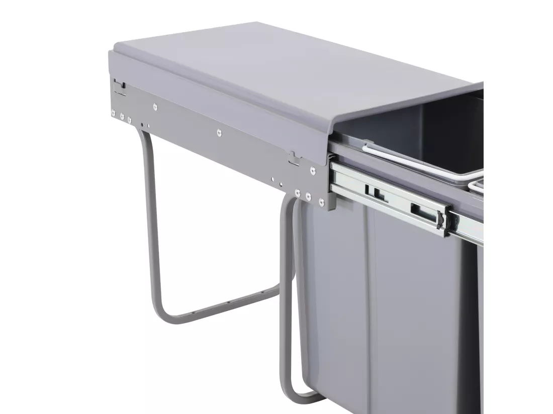 SVITA EMCombo30 Poubelle encastrable 30L (10L+20L) 2 compartiments avec couvercle système de séparation des déchets 2 voies