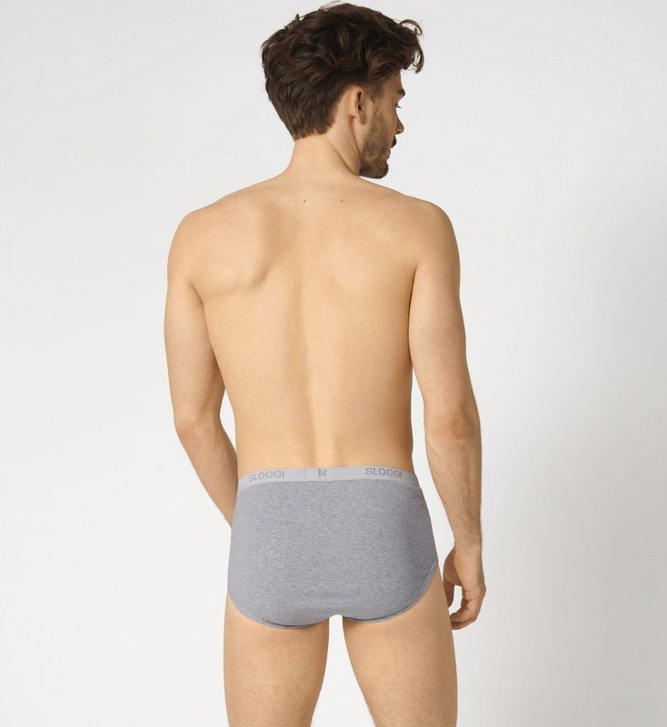 Sloggi Men Basic Maxi, heren slips met gulp (2-pack), grijs