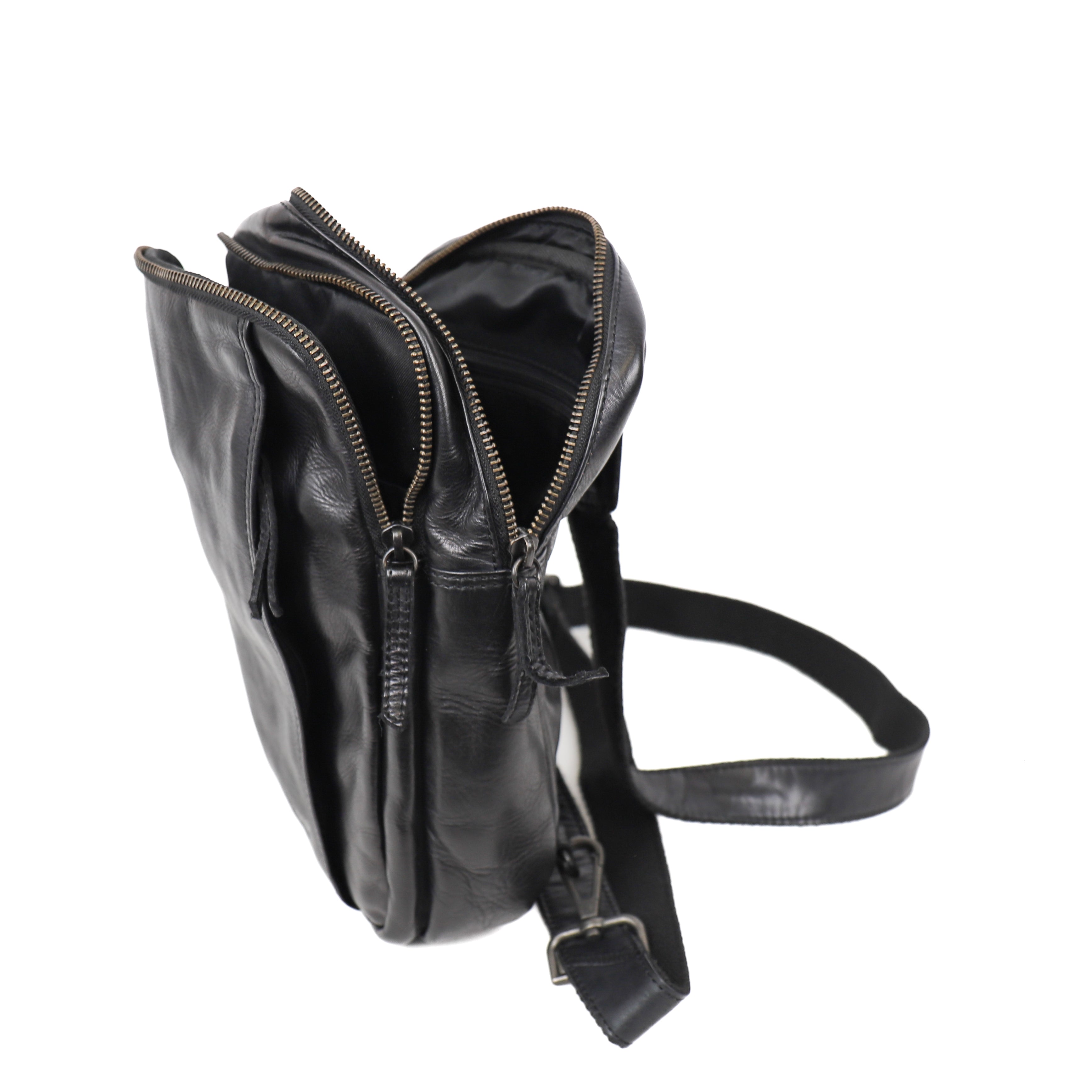 Crossbody tas 'Stefan' zwart Zwart