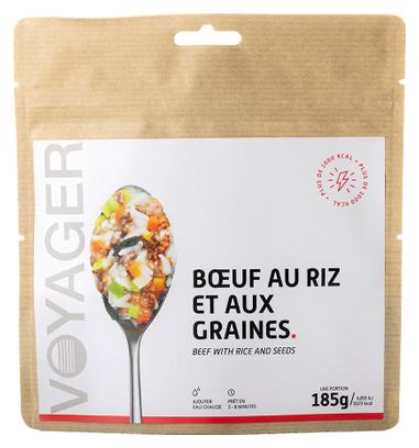 Repas Lyophilisé Voyager Bœuf au Riz et aux Graines 185g