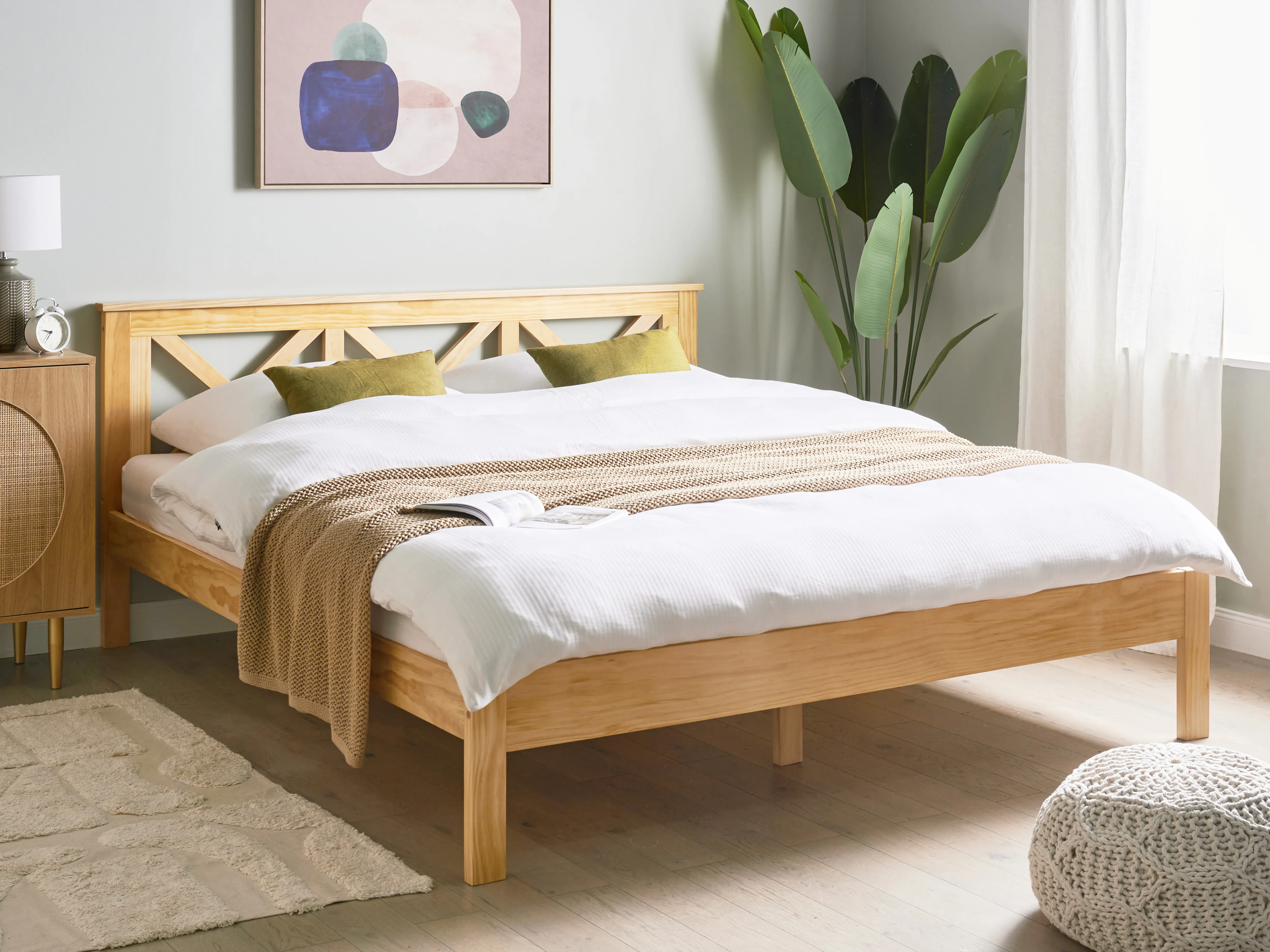 Bed Dennenhout TANNAY 180 x 200 cm Lichtbruin