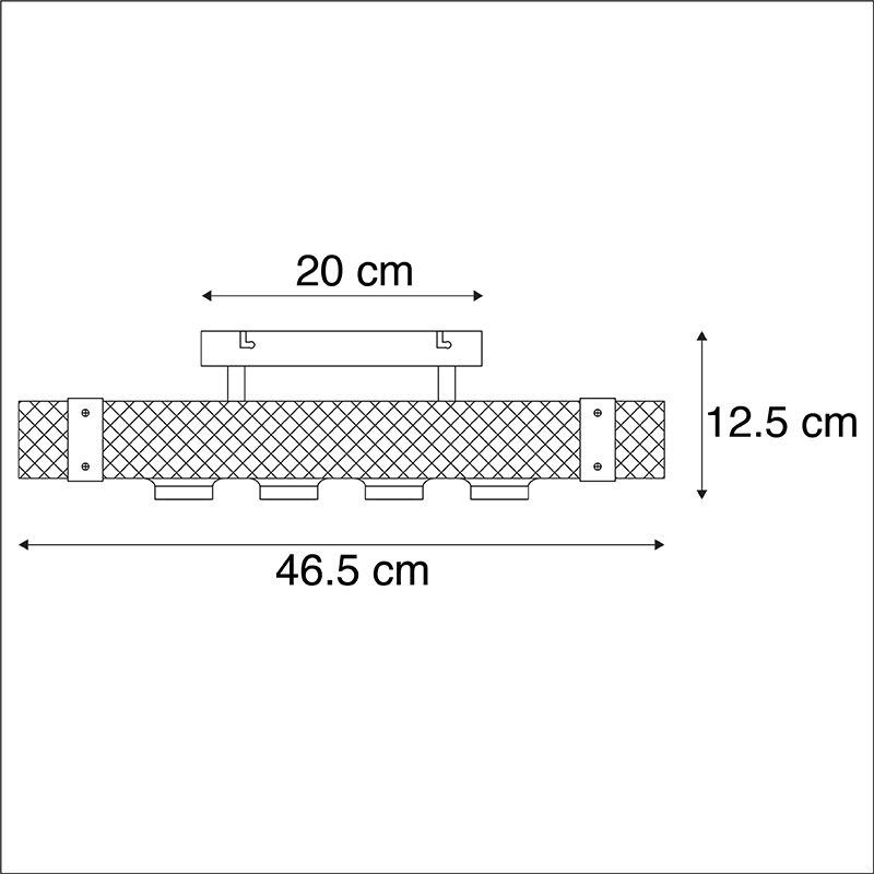 Smart industriële plafondlamp hout met staal incl. 4 wifi A60 - Reena