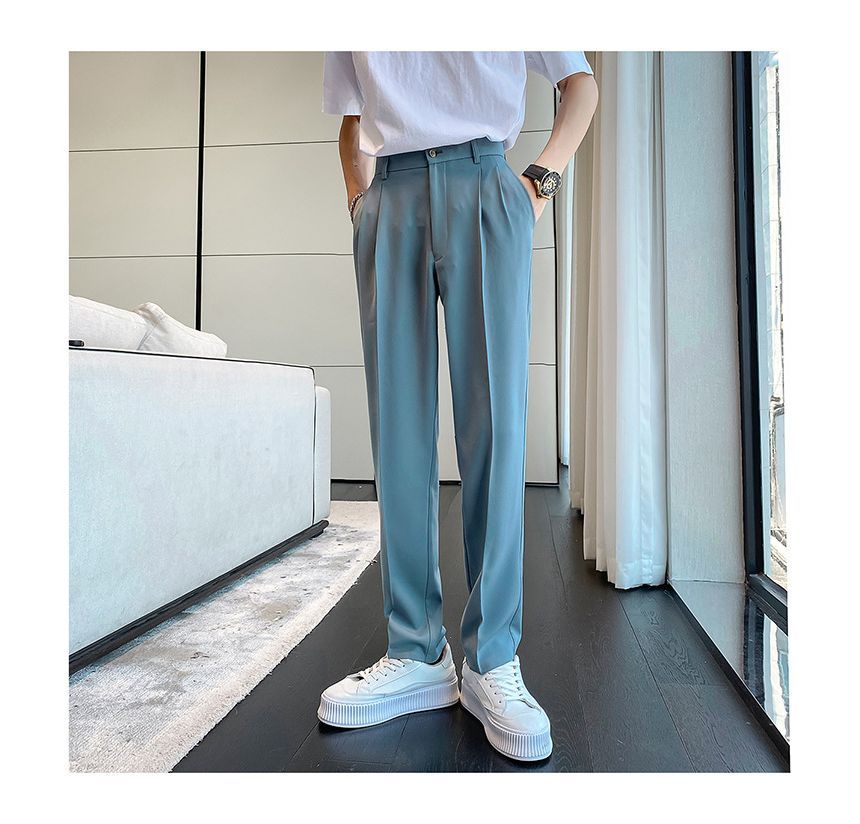 Omozando - Effen taps toelopende pantalon