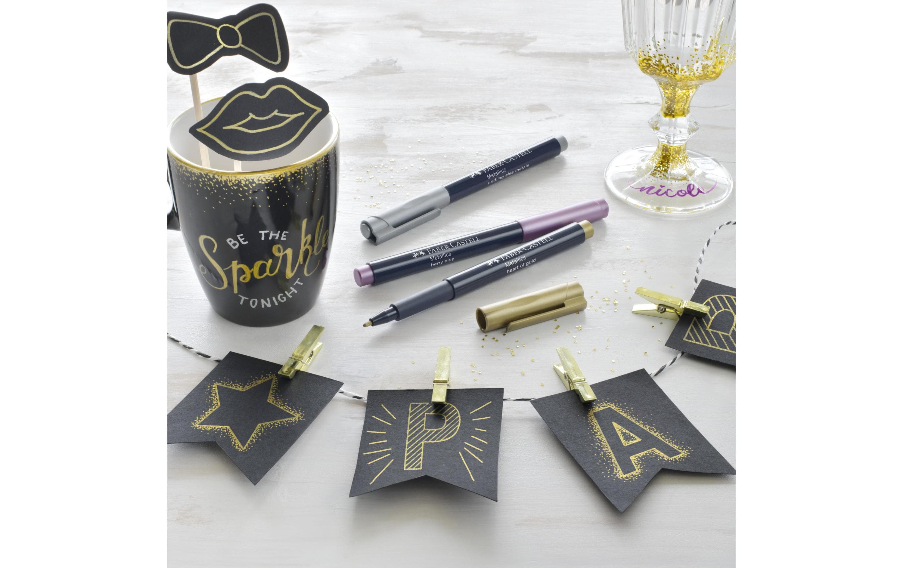 Filzstift Metallics 1.5 mm, GoldMarker mit metallic Effekt