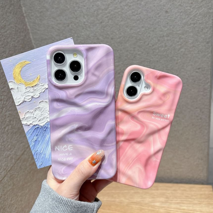 Vachie - Telefoonhoesje met rimpelprint - iPhone 16 Pro Max / 16 Pro / 16 Plus / 16 / 15 Pro Max / 15 Pro / 15 Plus / 15 / 14 Pro Max / 14 Pro / 14 Plus / 14 / 13 Pro Max / 13 Pro / 13 / 13 Mini