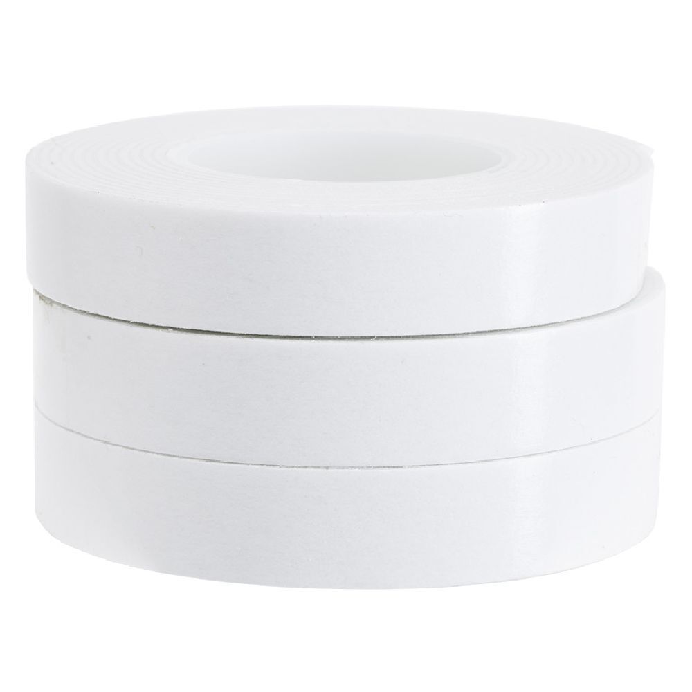 Rouleau adhésif double face L.2m blanc x3