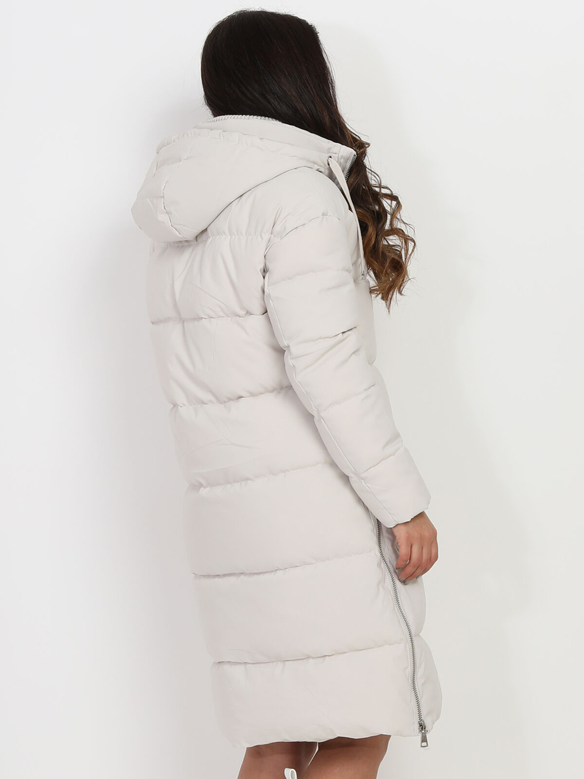 Doudoune oversize à zips- Beige