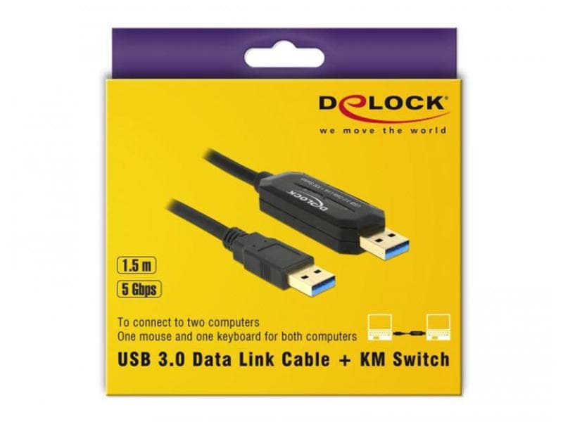 Delock Data-Link-Kabel SuperSpeed USB A - USB A 1.5 m Delock SuperSpeed USB 5 Gbps Data Link Kabel   KM Switch Typ-A zu Typ-A 1.5 m