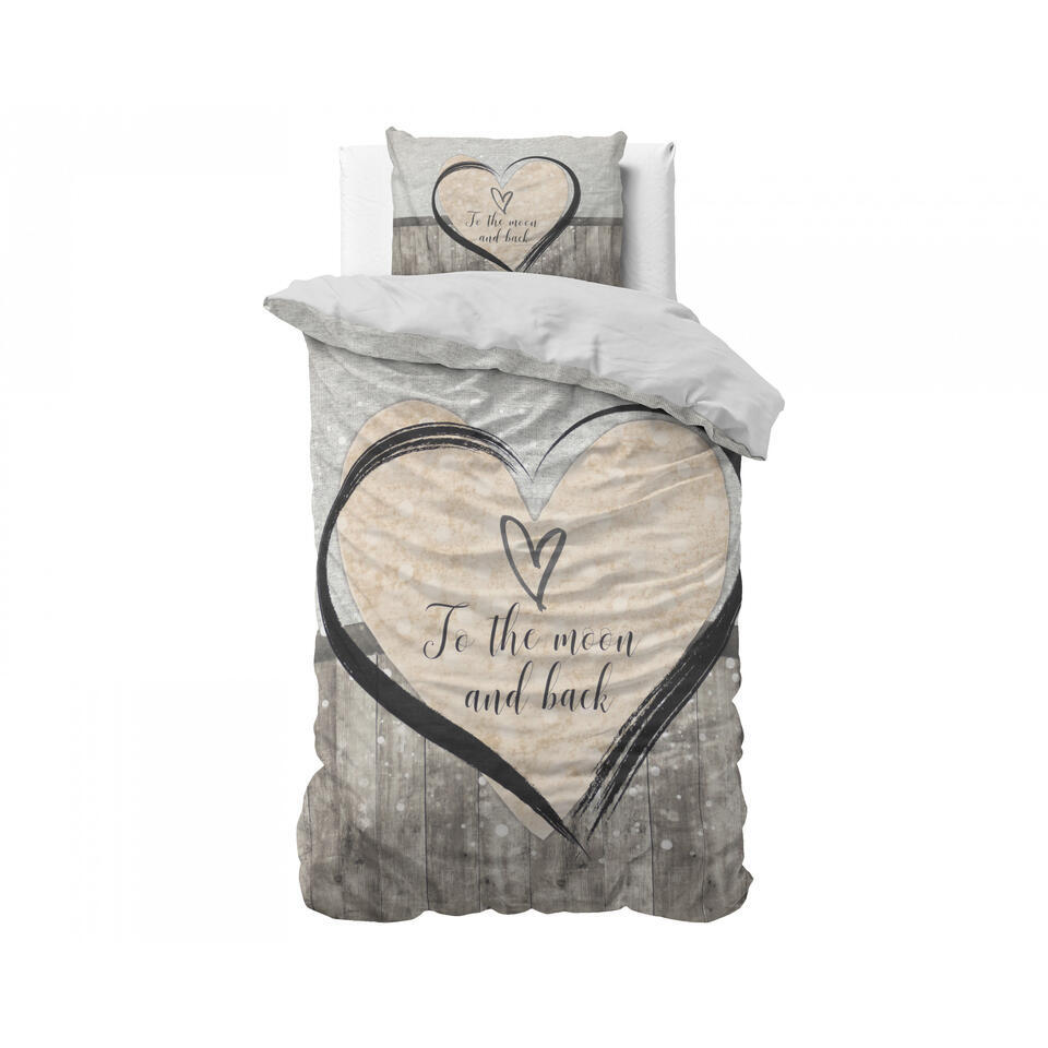 Dekbedovertrek Love to the Moon 140x220 – Zacht & Ademend – Incl. Kussensloop