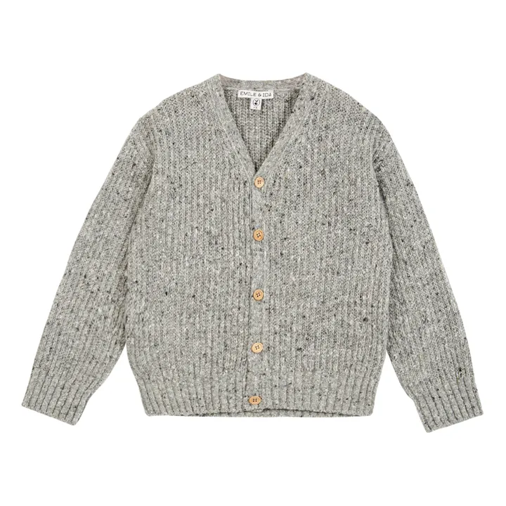 Emile et Ida Cardigan Laine Chiné | Gris chiné