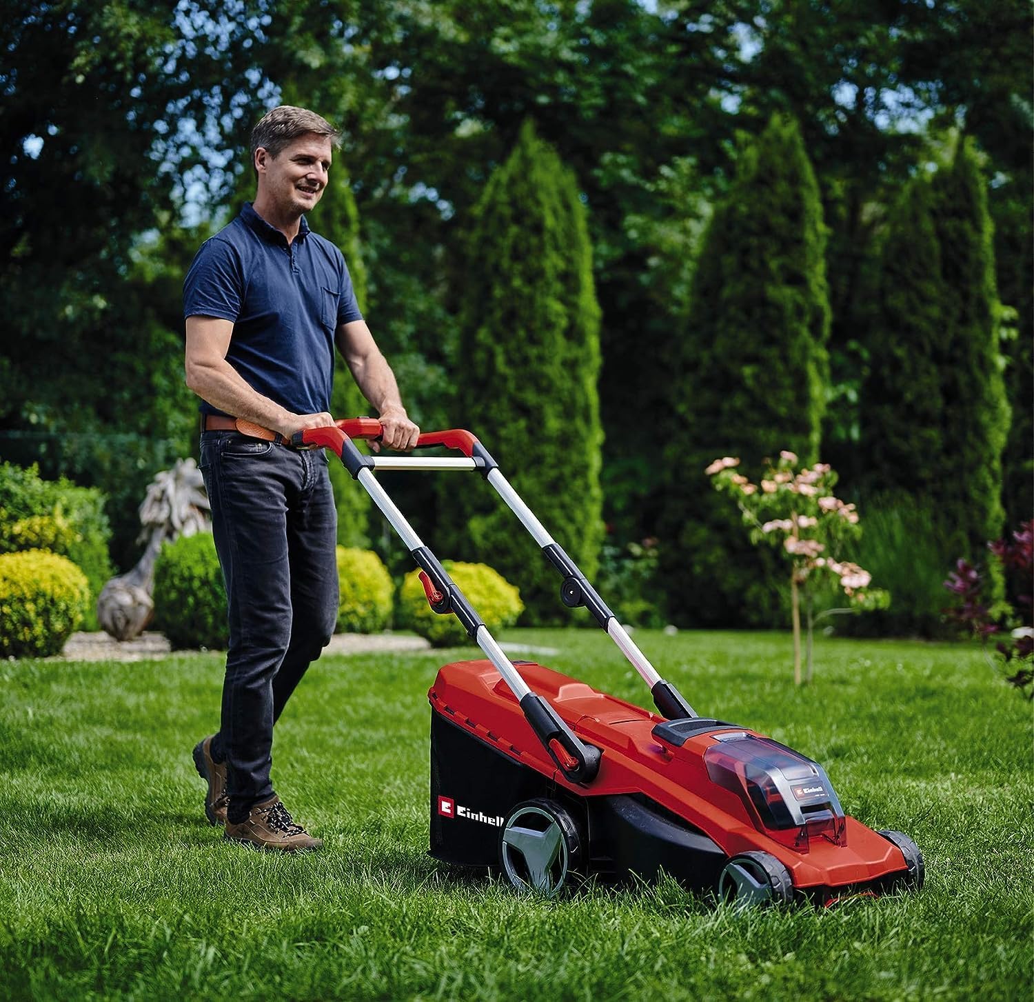 Einhell Akku-Rasenmäher GP-cm 36/41 Li-Solo Power X-Change (36 V, 41 cm Schnittbreite, bis 500 m², Brushless, 50L Fangkorb, 25-75 mm Schnitthöhe, ohne Akku)