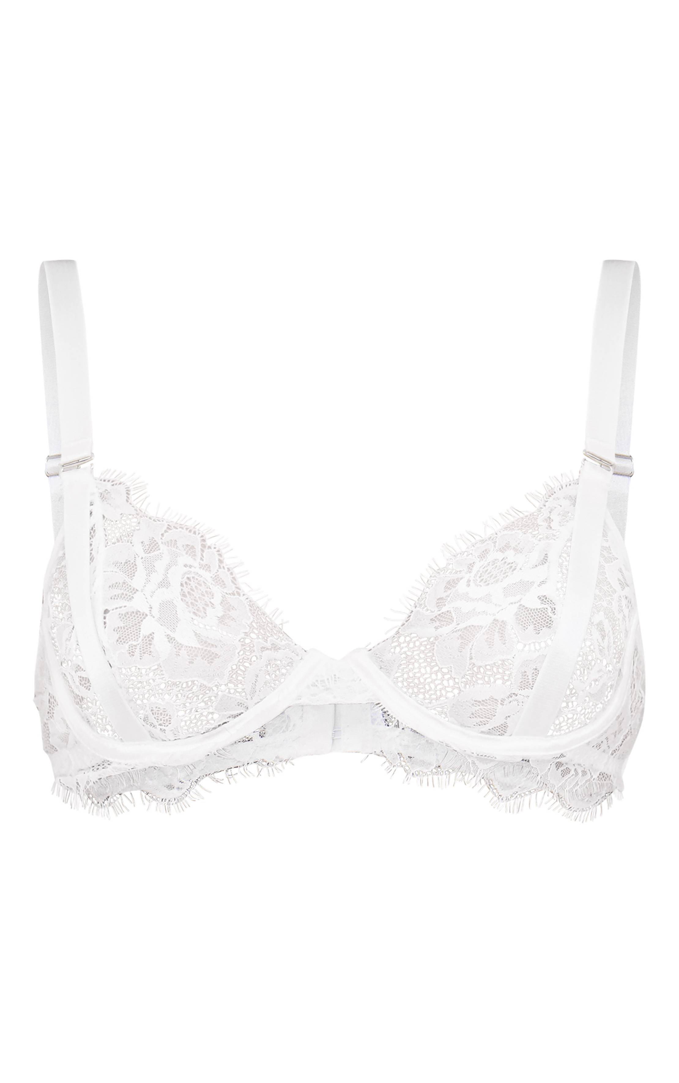 Blanc Soutien-gorge À Armatures En Dentelle Cils
