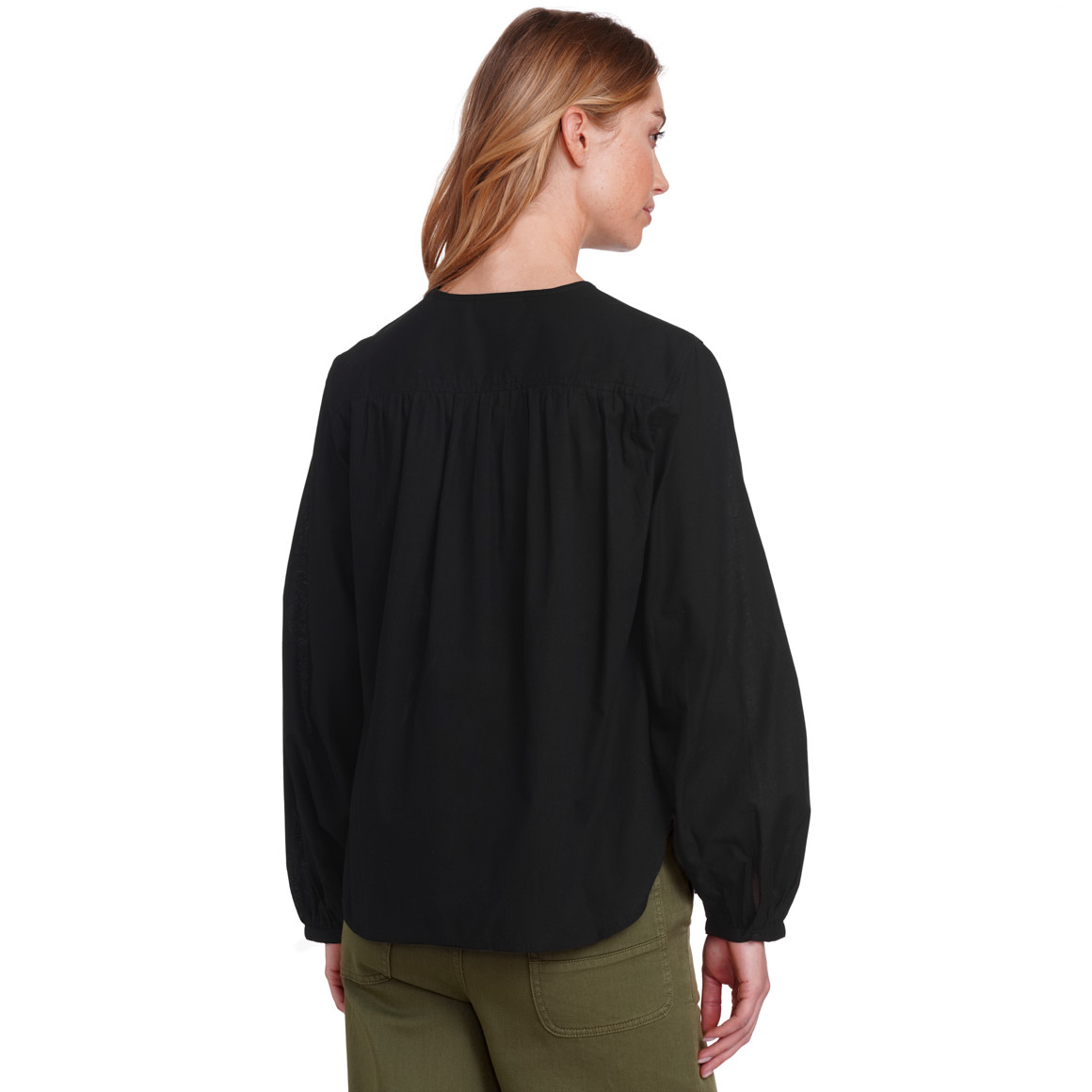 Jonas Nielsen Damen Bluse mit Ballonärmeln schwarz