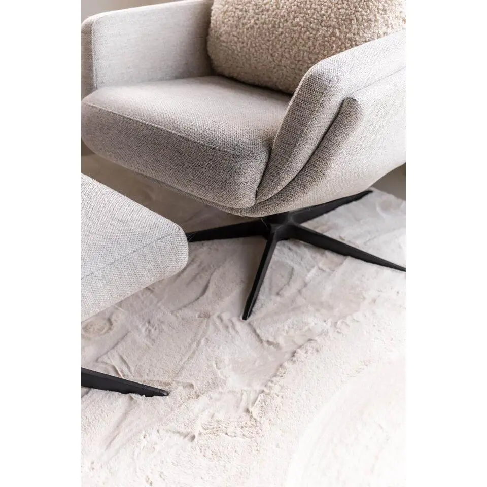 Interieur05 Rond Hoogpolig Vloerkleed Lux Creme - 200 x 200 cm