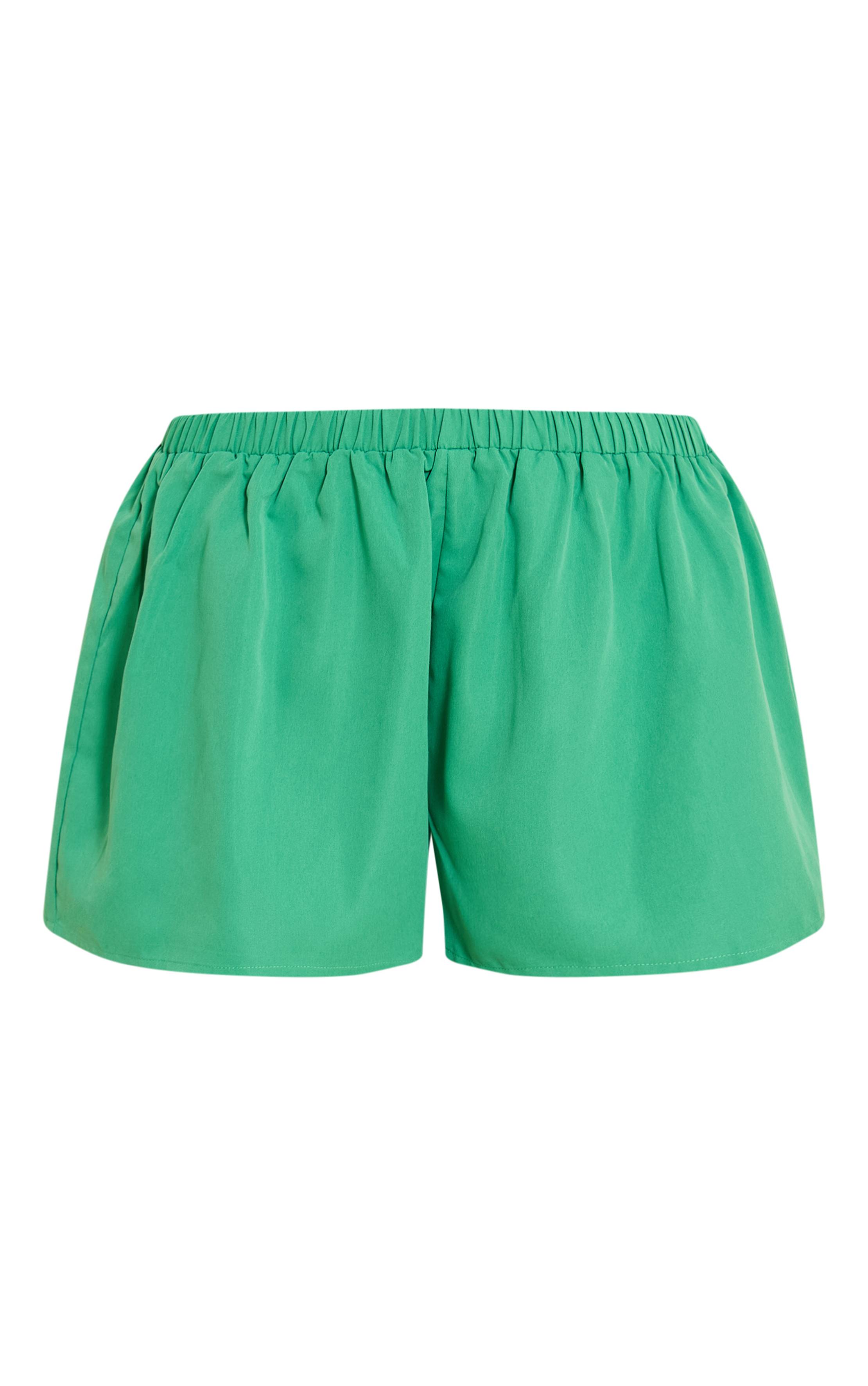 Vert Short Taille Mi-haute Fluide En Tissu Tissé