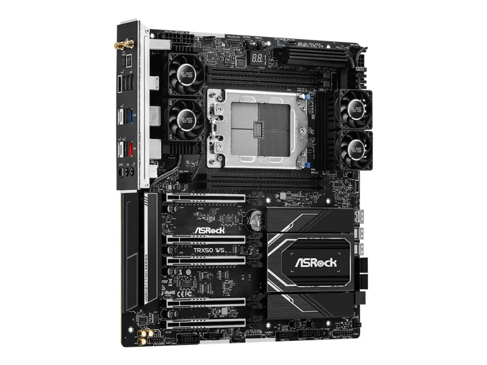 [OUTLET] - ASRock TRX50 WS - Bundkort - udvidet ATX - Socket sTR5 - AMD TRX50 Chipset - USB4, USB-C 3.2 Gen 2x2, USB 3.2 Gen 2, USB 3.2 Gen 1 - 10 Gigabit LAN, 2.5 Gigabit LAN, Bluetooth, Wi-Fi 6E - onboard grafik (CPU påkrævet) - HD Audio (8-kanale