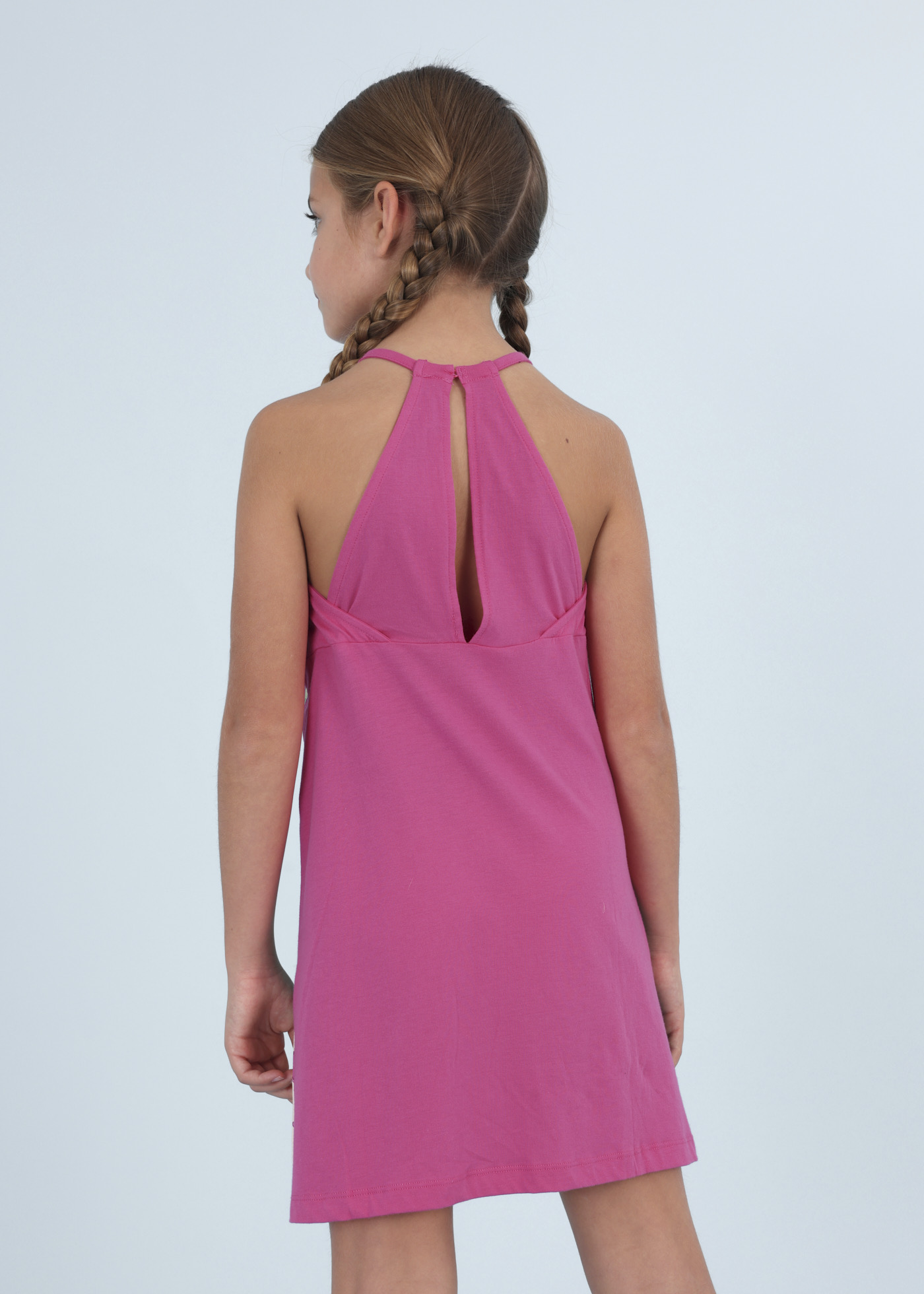 Vestido de algodão estampado para meninas