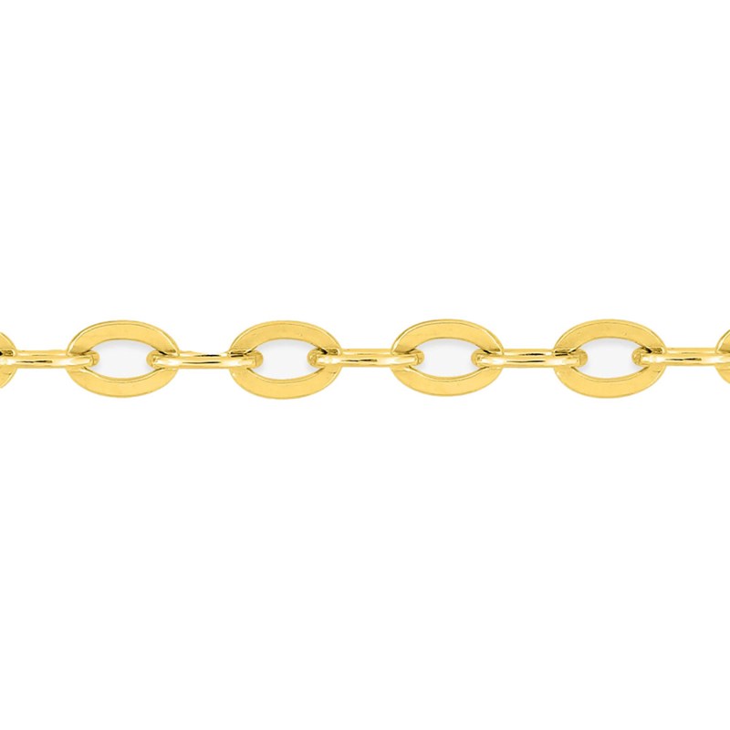 Bracelet femme 18 cm - Forçat miroir - Or 18 Carats