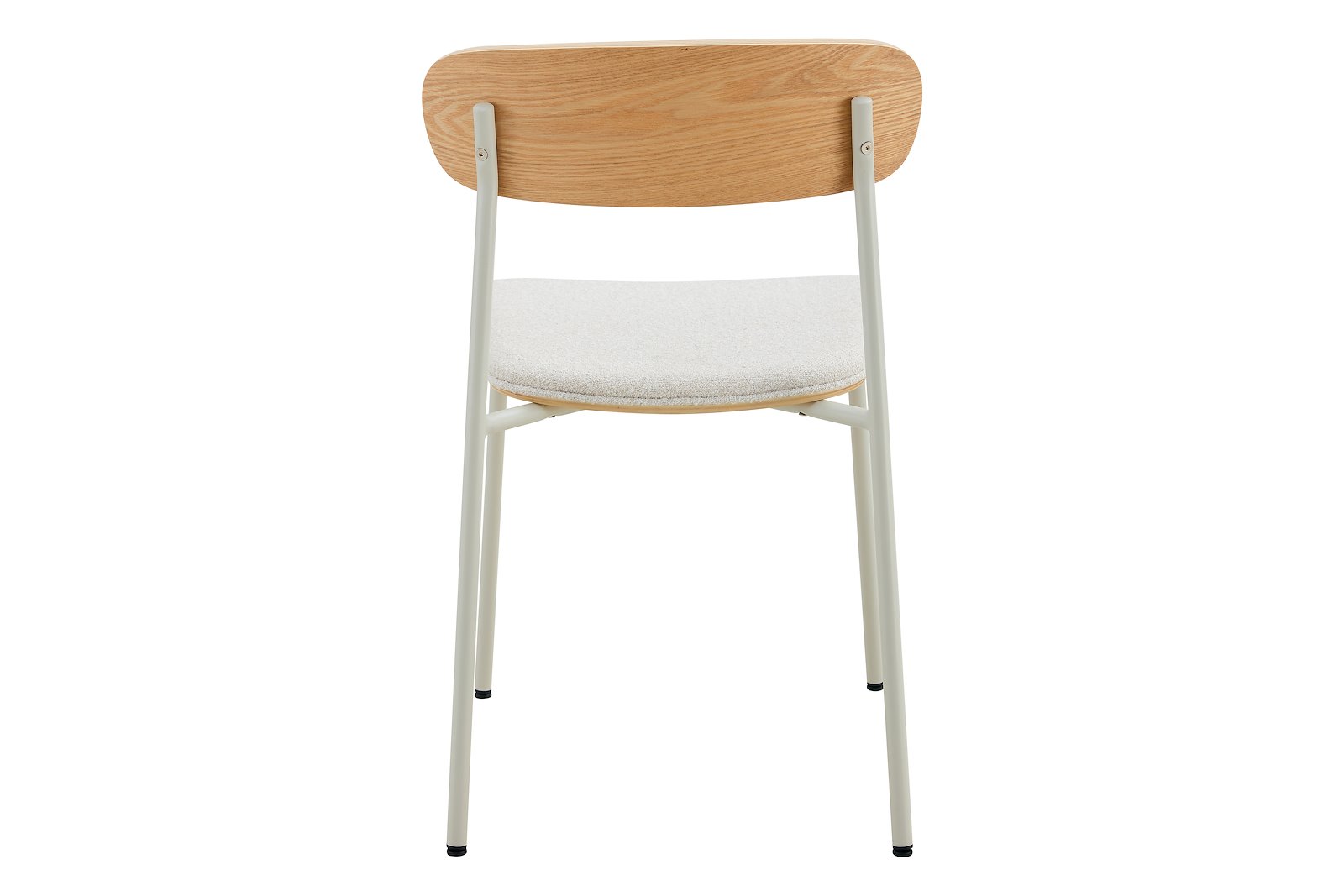 Tempo spisestol Hvitlakkert stål og beige stoff