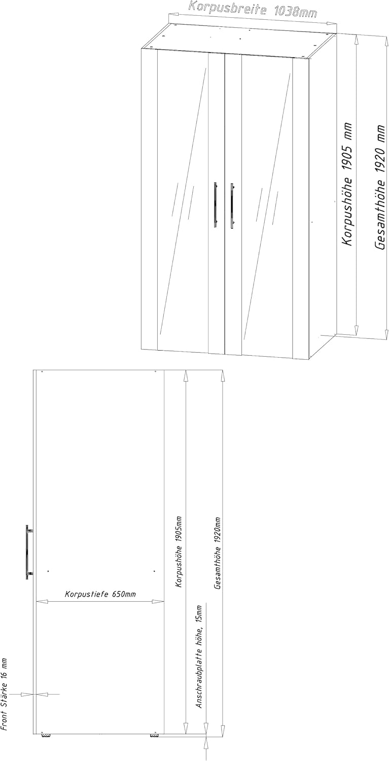 Respekta Peter Küchenzeile, Holzwerkstoff, Weiß, 100 cm