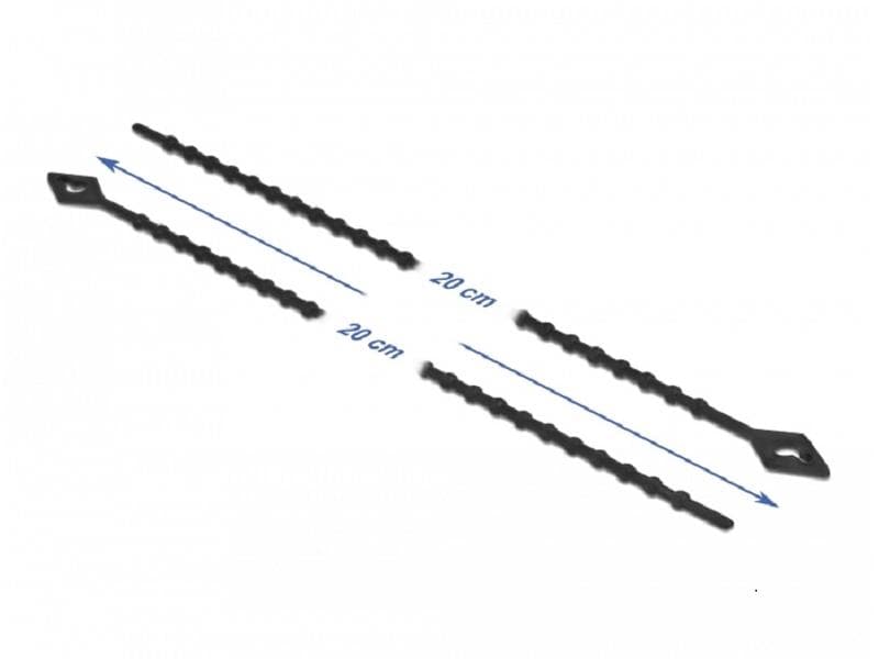 Delock Kabelbinder Schwarz 200 mm x 2.4 mm, 100 Stück Blitzbinder