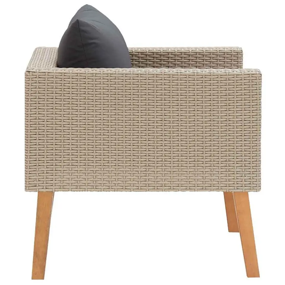 vidaXL - Tuinbank - Beige - Poly rattan