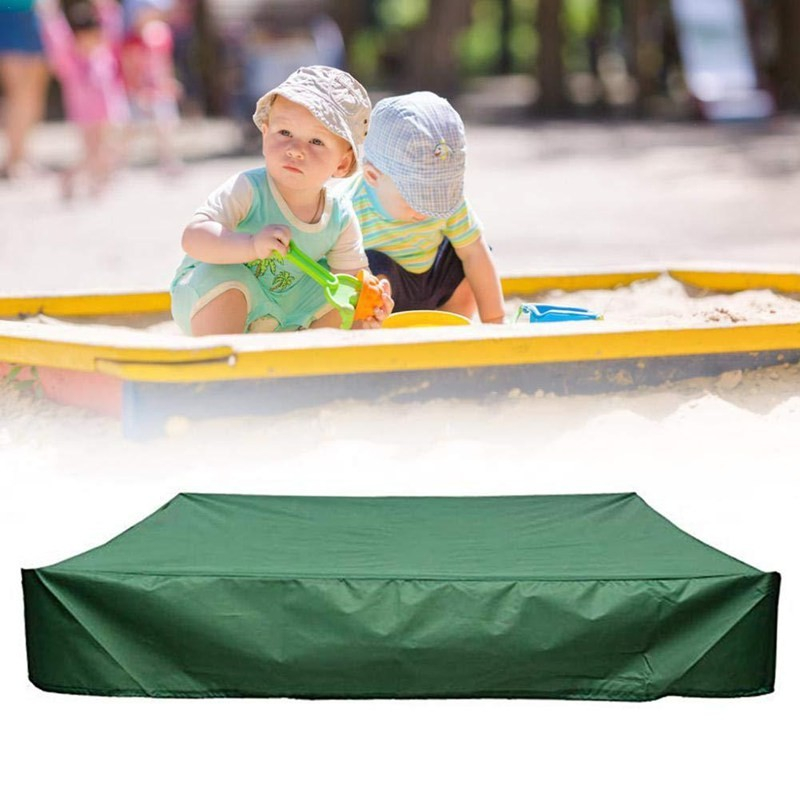 (200x200cm) Sandkasten Abdeckung Wasserdichte Abdeckplane UV-Schutz / Regenschutz / Winterfest - Grün