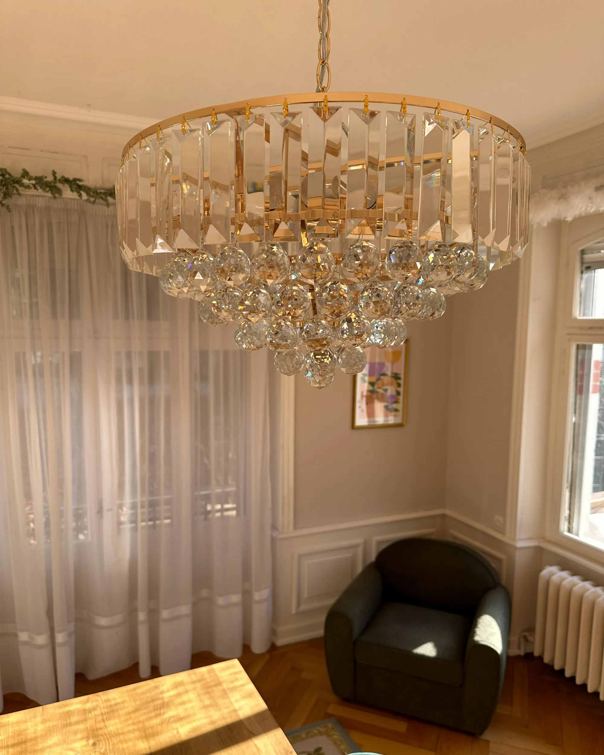 Kroonluchter ACHEIRO S Kristal Goud