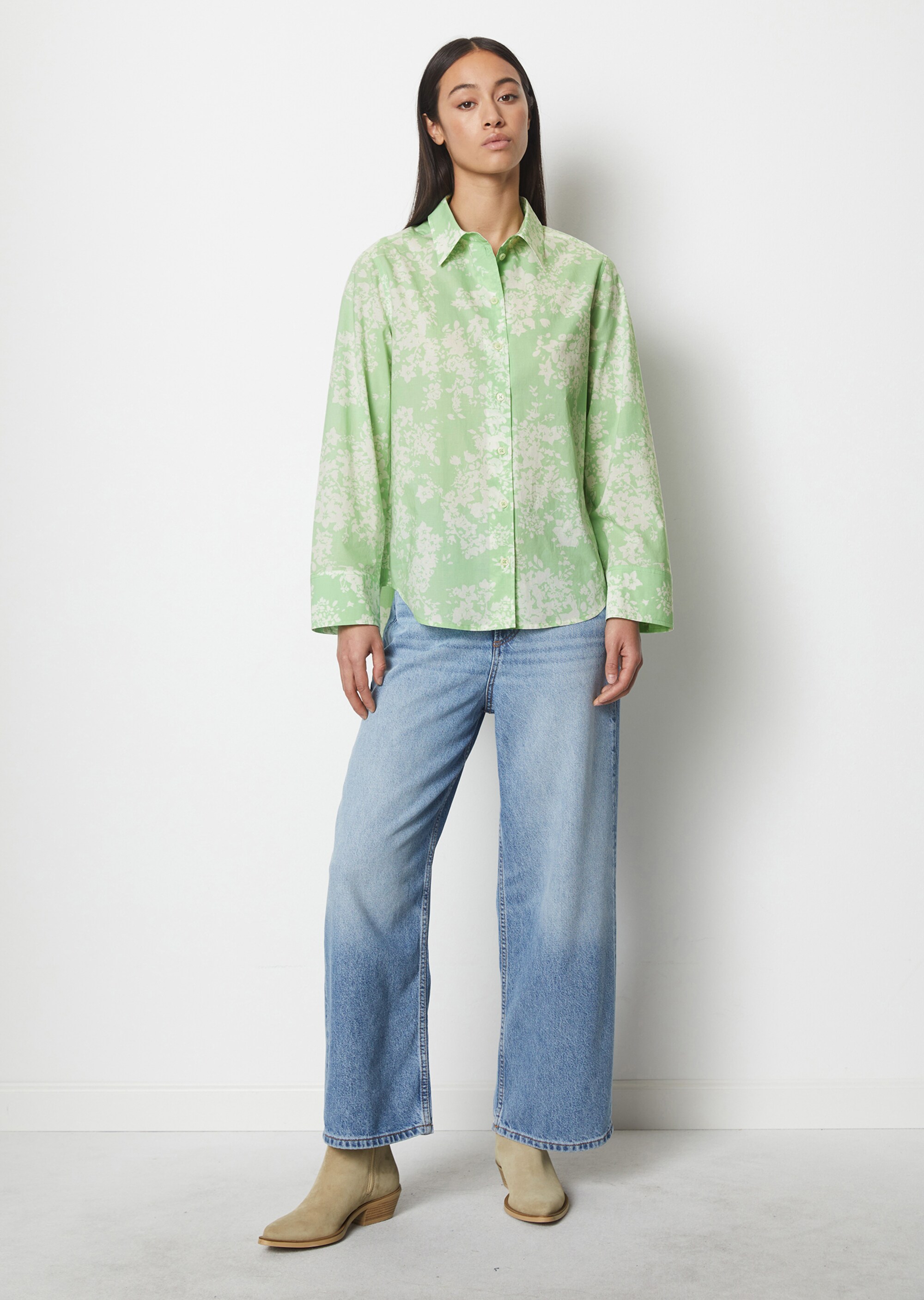 Bluse A-Shape aus Papertouch-Popeline
