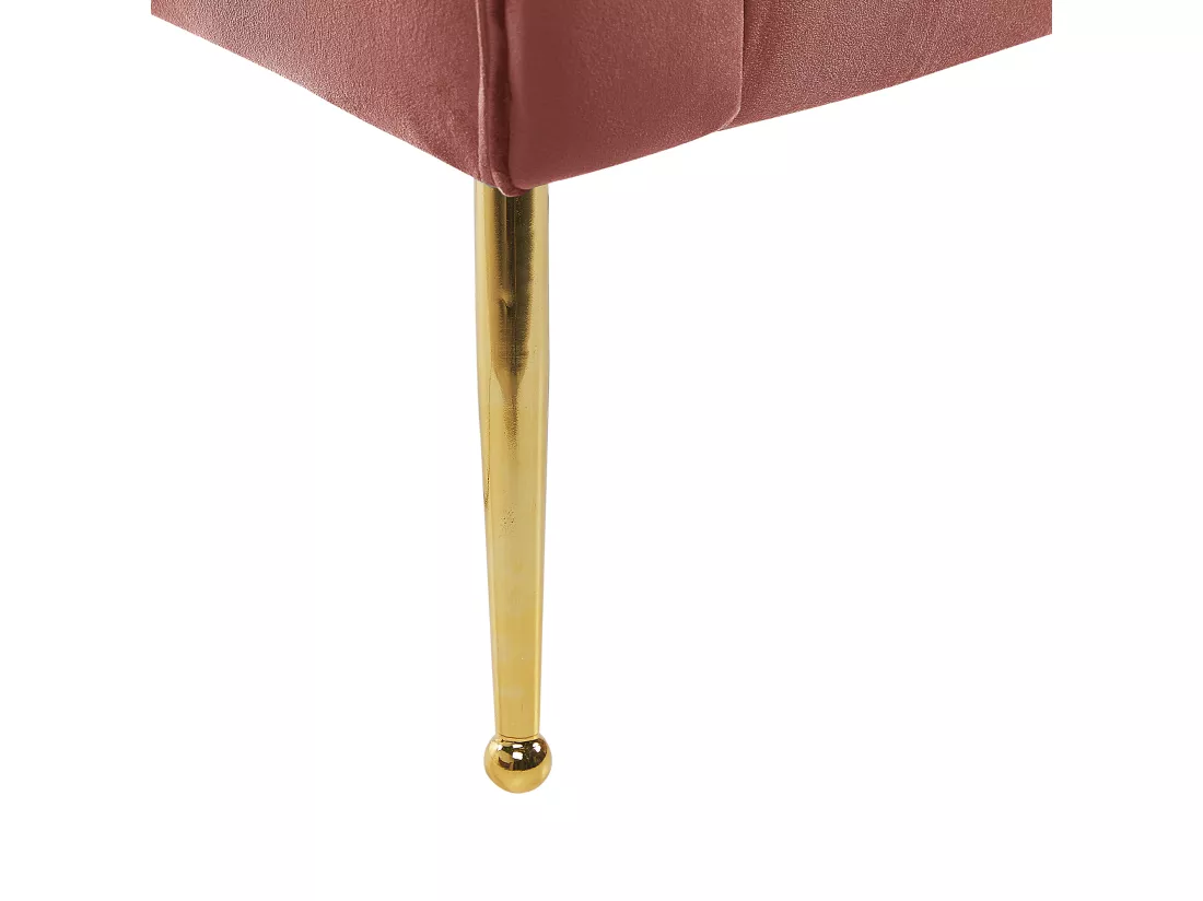 Chaise longue en velours rose NANTILLY