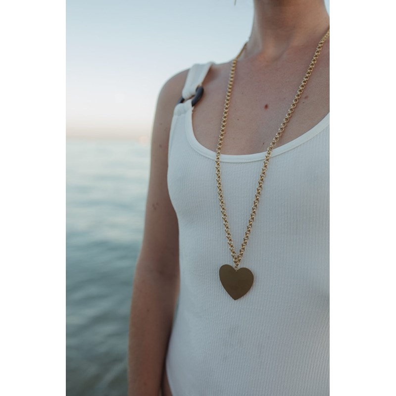 sautoir coeur doré à l'or fin - APHRODITE