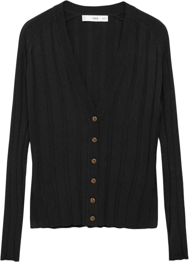 MANGO Button knit cardigan Black