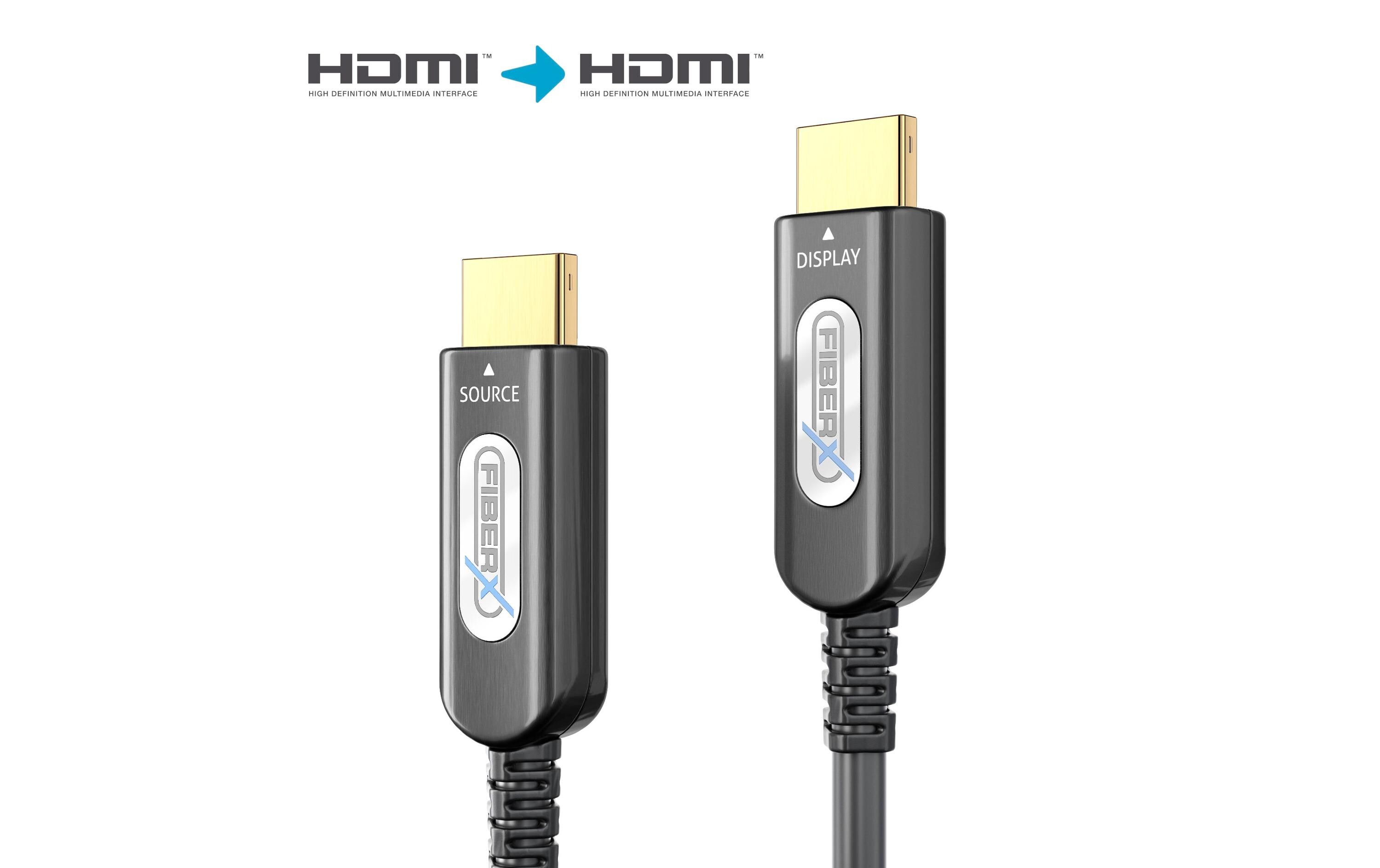 Kabel FX-I360 gepanzert HDMI - HDMI, 20 m, 4K/60Hz<br>Gepanzertes 4K Premium High Speed HDMI AOC Glasfaser Kabel – 20.00m
