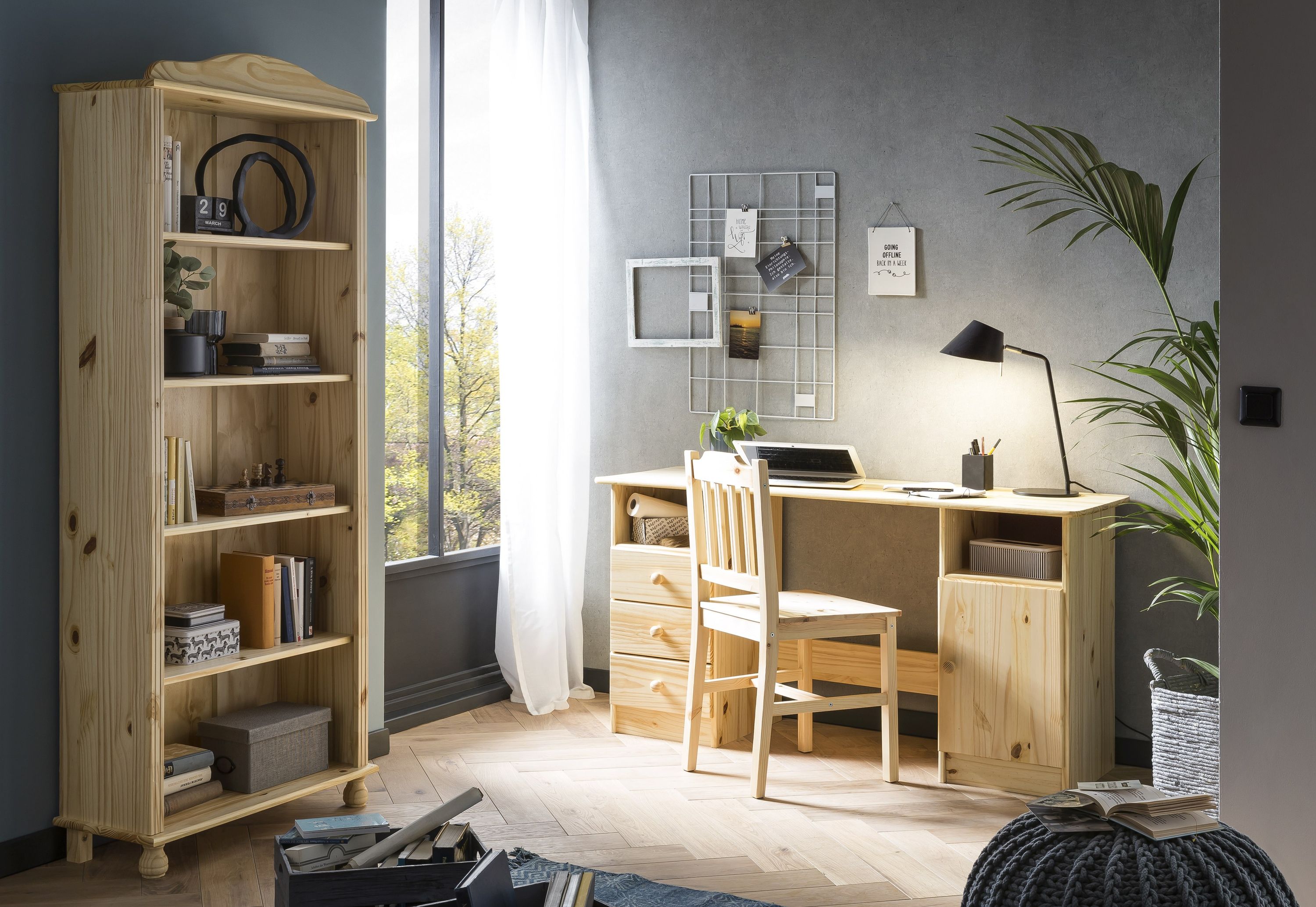 Bücherregal Kiefer massiv Standregal Wohnzimmer Regal