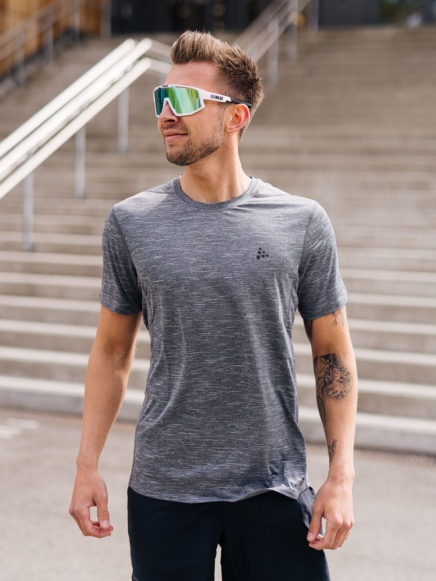 Adv Charge Melange Short Sleeve Tee Man