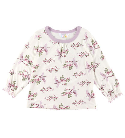 Joha Schlafanzug - Bambus - Off White/Lila m. Papagei