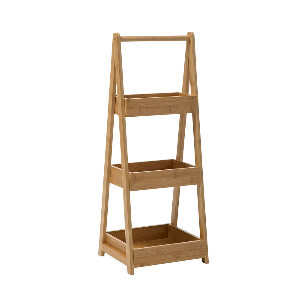 Desserte 3 niveaux bois bambou 30x78x25.5cm