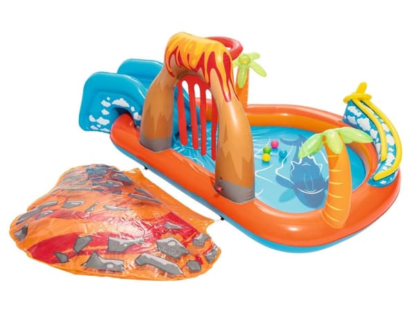 Lava Lagoon oppblåsbar lekeplass 265 x 265 x 104 cm Bestway 53069