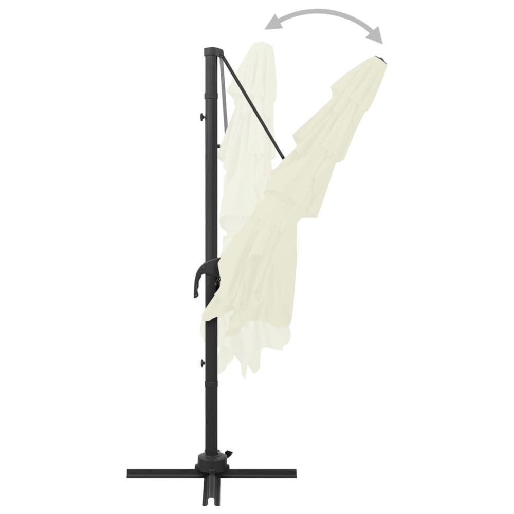 Parasol mobilier de jardin à 4 niveau x avec mât en aluminium 250 x 250 cm sable