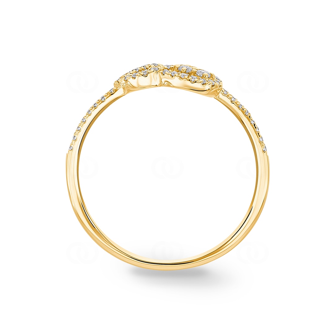 0.14 Karat Diamantring 750/18 K Gelbgold