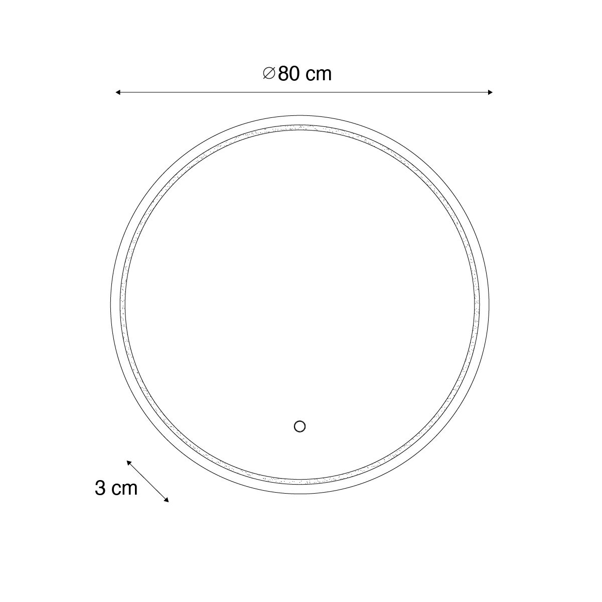 Moderne badkamerspiegel 80 cm incl. LED en touch dimmer - Sebas
