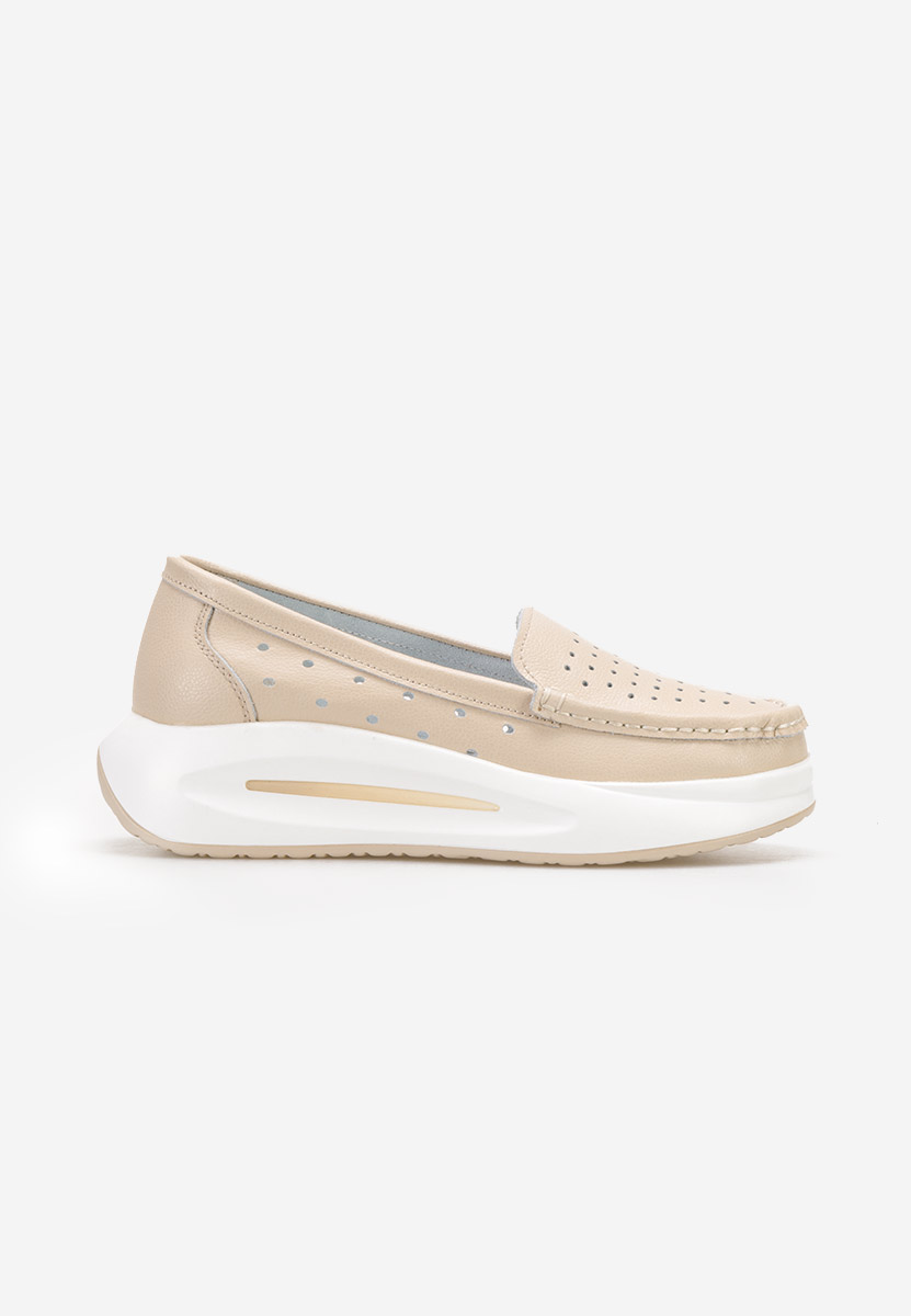 Mocassins à semelle épaisse beige Laurea