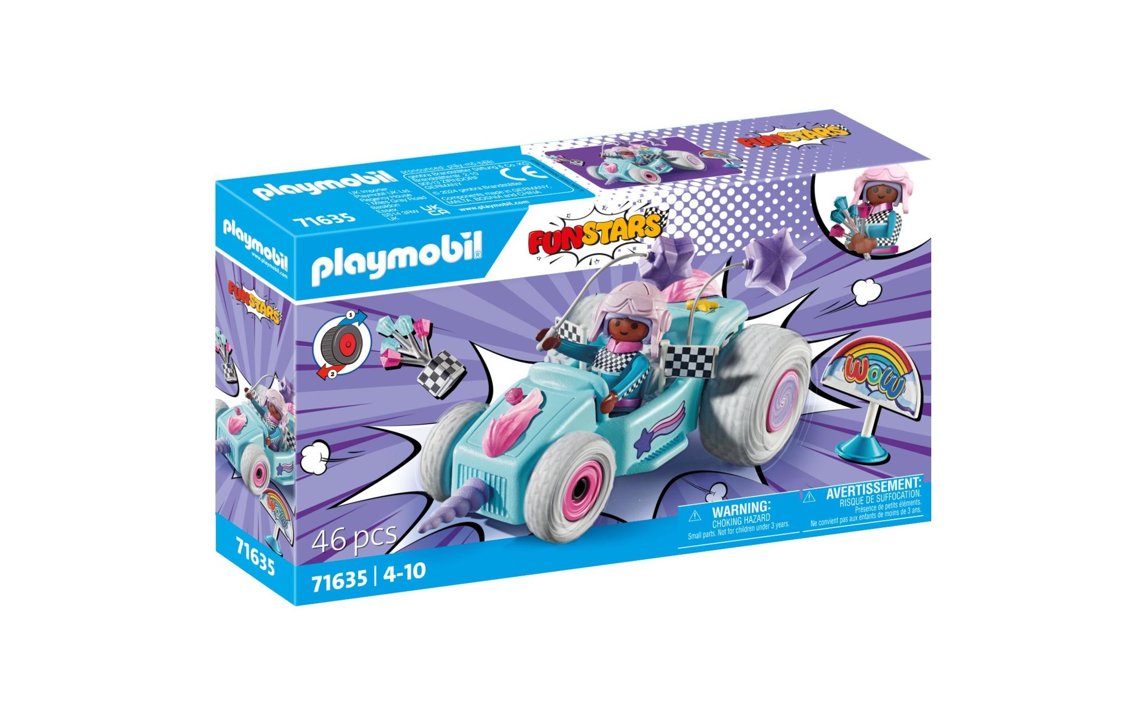 Fun stars Rasendes Einhorn 71635Spielset mit Figur, Kart und vielen verrückten Accessoires