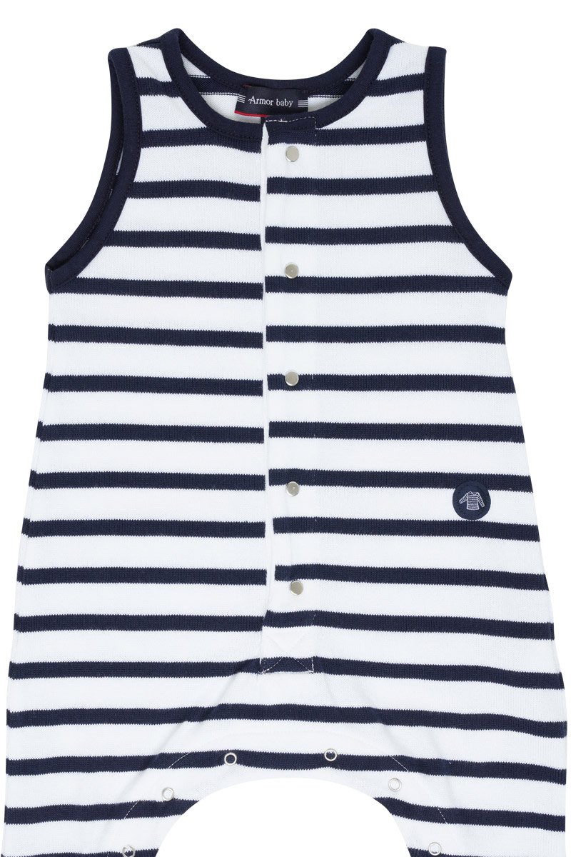 Combinaison rayée Baby - coton rustique